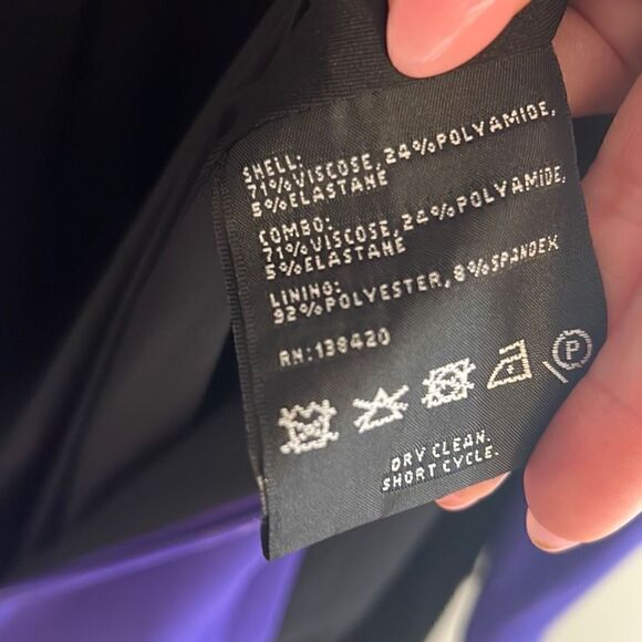 Carlisle Blue Black Gray Color Block 3/4 Sleeve Midi Sheath Dress Women’s 10 - Picture 11 of 11